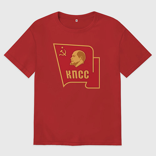 Женская футболка оверсайз Владимир Ленин КПСС / Красный – фото 1