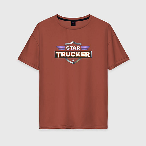 Женская футболка оверсайз Star Trucker / Кирпичный – фото 1