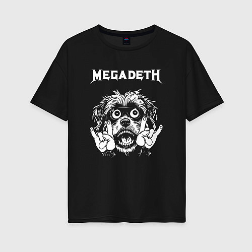 Женская футболка оверсайз Megadeth rock dog / Черный – фото 1