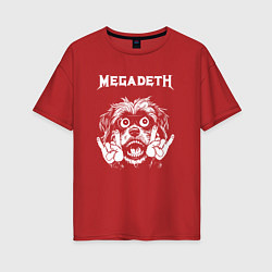 Футболка оверсайз женская Megadeth rock dog, цвет: красный