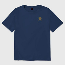 Женская футболка оверсайз Мы русские с нами Бог герб желтый патриоты 2