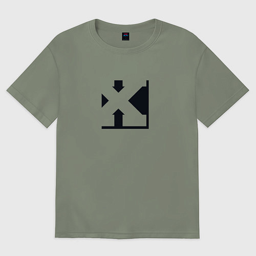 Женская футболка оверсайз Минималистический икс / Авокадо – фото 1