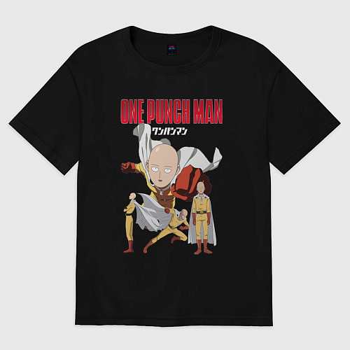 Женская футболка оверсайз Ванпанч / Черный – фото 1