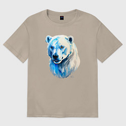 Футболка оверсайз женская Полярный мишутка, цвет: миндальный