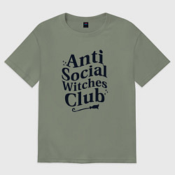 Женская футболка оверсайз Anti social witches club
