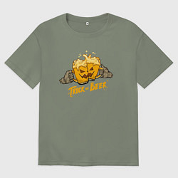 Женская футболка оверсайз Trick or beer - Halloween