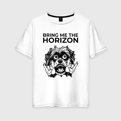 Женская футболка оверсайз Bring Me the Horizon - rock dog / Белый – фото 1