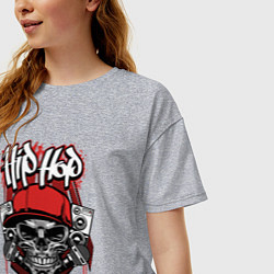 Футболка оверсайз женская Hip-hop killer, цвет: меланж — фото 2