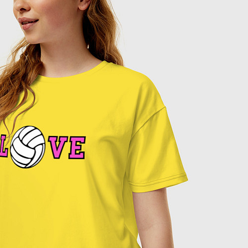 Женская футболка оверсайз Love volley / Желтый – фото 3