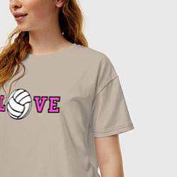 Футболка оверсайз женская Love volley, цвет: миндальный — фото 2