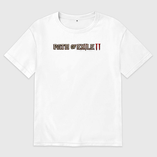 Женская футболка оверсайз Path of exile 2 logotype / Белый – фото 1
