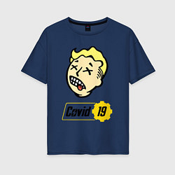 Женская футболка оверсайз Vault boy - covid 19