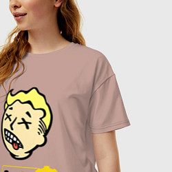 Футболка оверсайз женская Vault boy - covid 19, цвет: пыльно-розовый — фото 2