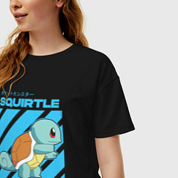 Футболка оверсайз женская Покемоны Сквиртл Squirtle, цвет: черный — фото 2