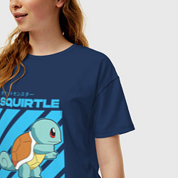 Футболка оверсайз женская Покемоны Сквиртл Squirtle, цвет: тёмно-синий — фото 2