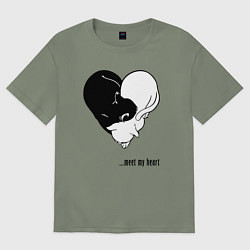 Женская футболка оверсайз Meet my heart