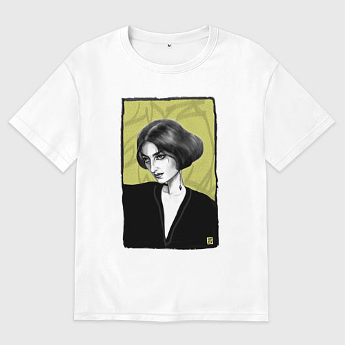 Женская футболка оверсайз Желтоглазая мадам / Белый – фото 1