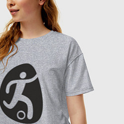 Футболка оверсайз женская Football play, цвет: меланж — фото 2