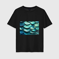 Женская футболка оверсайз Чешуя крупной рыбы