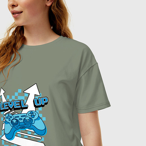 Женская футболка оверсайз Повышая уровень / Авокадо – фото 3