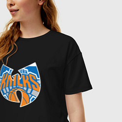 Футболка оверсайз женская Wu-tang knicks, цвет: черный — фото 2