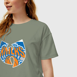 Футболка оверсайз женская Wu-tang knicks, цвет: авокадо — фото 2