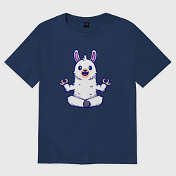 Футболка оверсайз женская Йога альпака, цвет: тёмно-синий