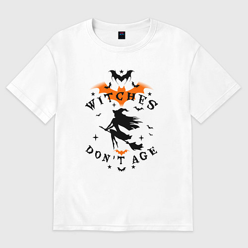 Женская футболка оверсайз Ведьмы не стареют - Хэллоуин / Белый – фото 1