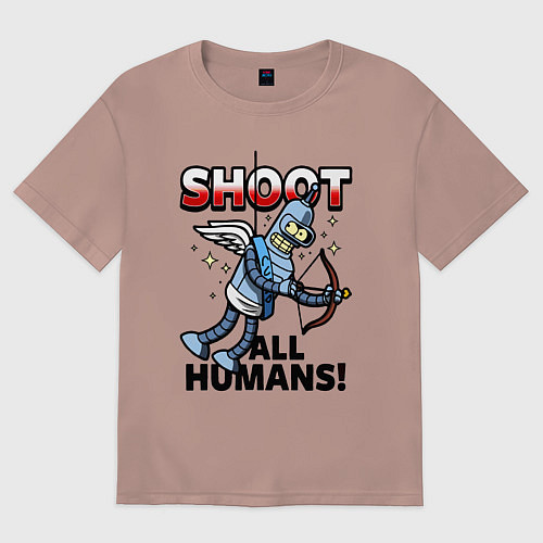 Женская футболка оверсайз Бендер - купидон / Пыльно-розовый – фото 1