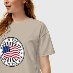Футболка оверсайз женская Made in the USA, цвет: миндальный — фото 2