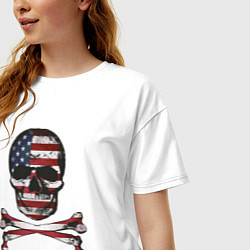 Футболка оверсайз женская Skull USA, цвет: белый — фото 2