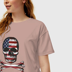 Футболка оверсайз женская Skull USA, цвет: пыльно-розовый — фото 2