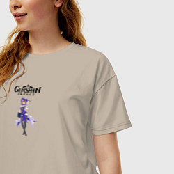 Футболка оверсайз женская Genshin impact driver on, цвет: миндальный — фото 2