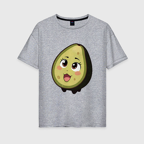 Женская футболка оверсайз Ахегао авокадо / Меланж – фото 1