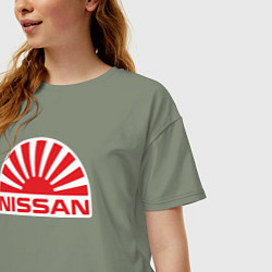 Футболка оверсайз женская Nissan car, цвет: авокадо — фото 2