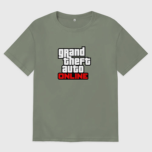 Женская футболка оверсайз GTA online logo game / Авокадо – фото 1