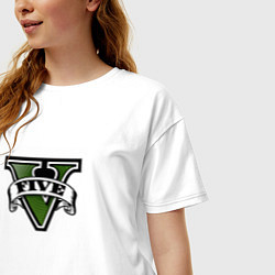Футболка оверсайз женская Grand Theft Auto V logo, цвет: белый — фото 2
