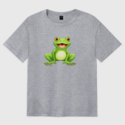 Футболка оверсайз женская Веселая лягушка, цвет: меланж