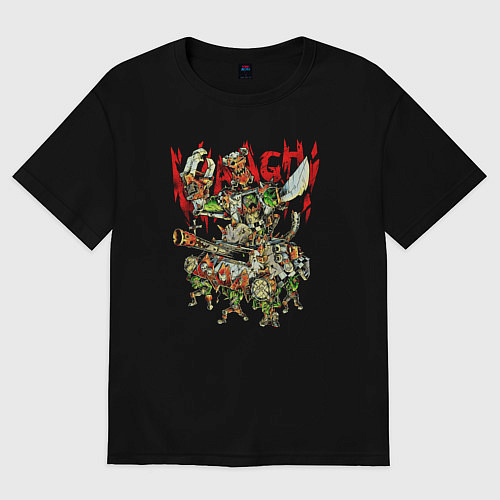 Женская футболка оверсайз Warhammer waaagh game / Черный – фото 1