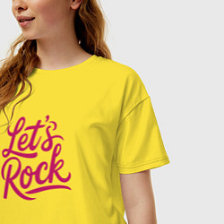 Футболка оверсайз женская Lets rock Зажигаем, цвет: желтый — фото 2