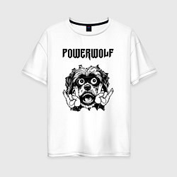 Футболка оверсайз женская Powerwolf - rock dog, цвет: белый