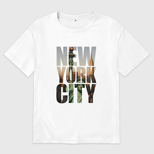 Женская футболка оверсайз New York city big room / Белый – фото 1
