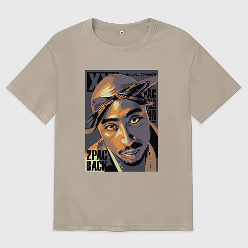 Женская футболка оверсайз Тупак вернулся / Миндальный – фото 1