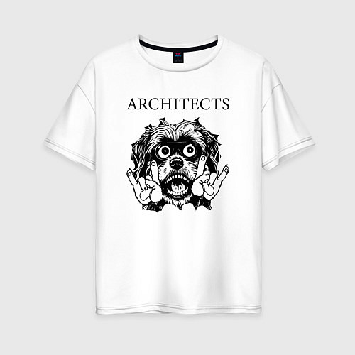 Женская футболка оверсайз Architects - rock dog / Белый – фото 1
