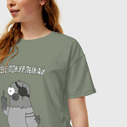 Футболка оверсайз женская Бывалый голубь, цвет: авокадо — фото 2