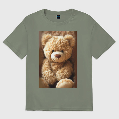 Женская футболка оверсайз Игрушечный большой медвежонок / Авокадо – фото 1