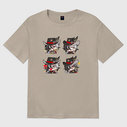 Футболка оверсайз женская Бутхилл стикеры, цвет: миндальный