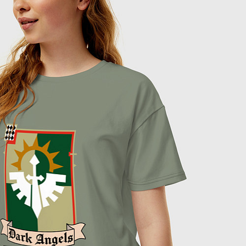 Женская футболка оверсайз Dark angels Warhammer 40k / Авокадо – фото 3