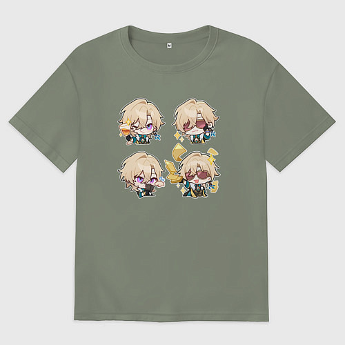 Женская футболка оверсайз Авантюрин стикеры / Авокадо – фото 1