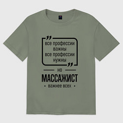 Футболка оверсайз женская Массажист важнее всех, цвет: авокадо